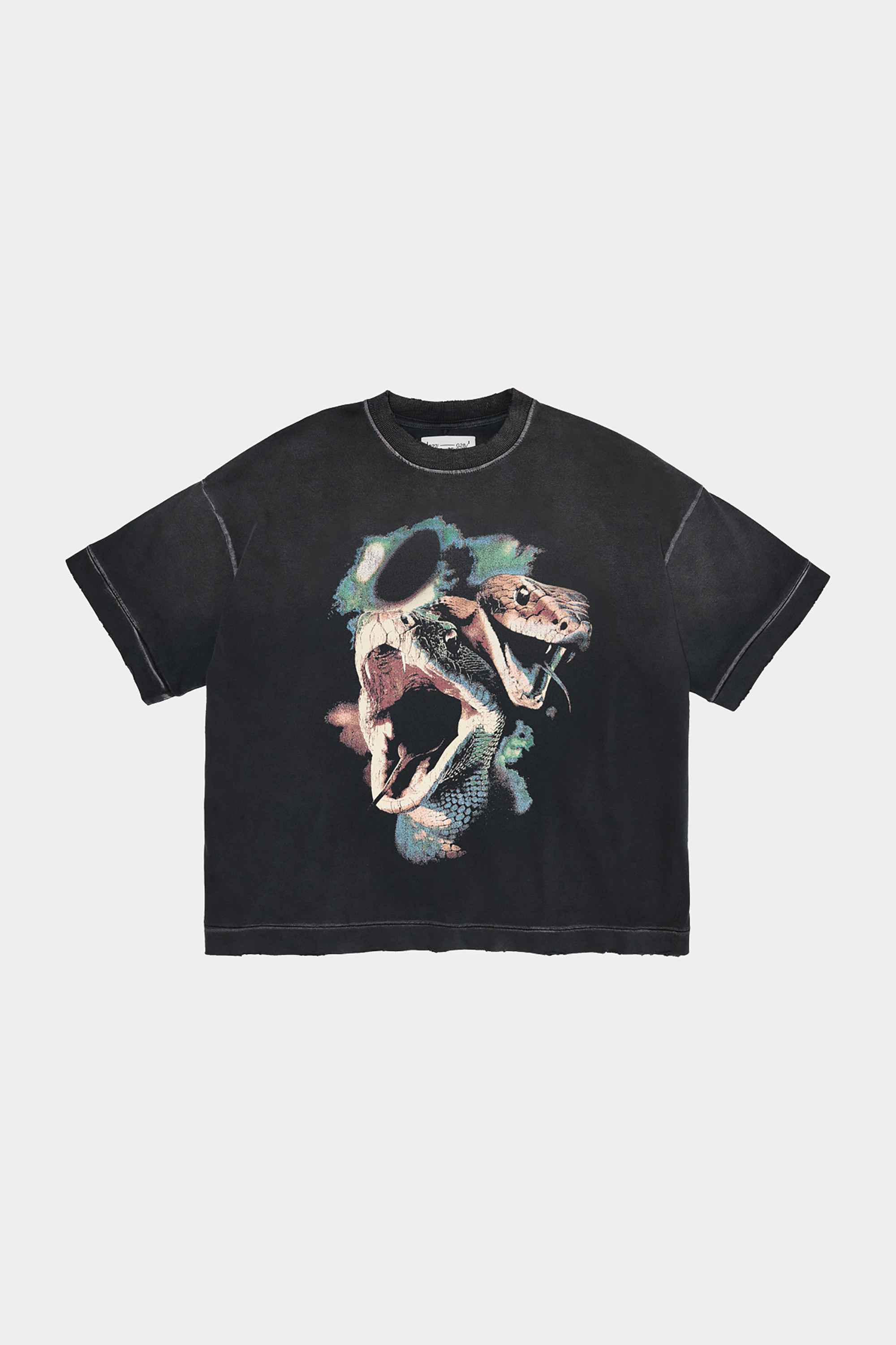 Camiseta EGHO Serpents Faded Black Boxy 100% Algodão