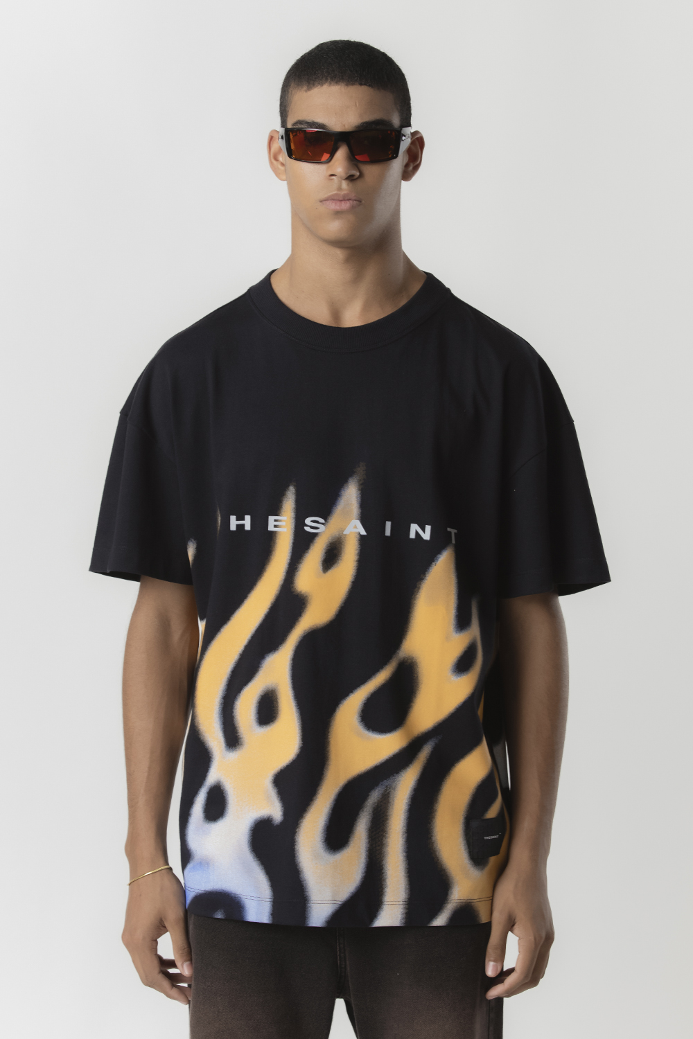 Camiseta TheSaint Oversized Fire Blur (Black)