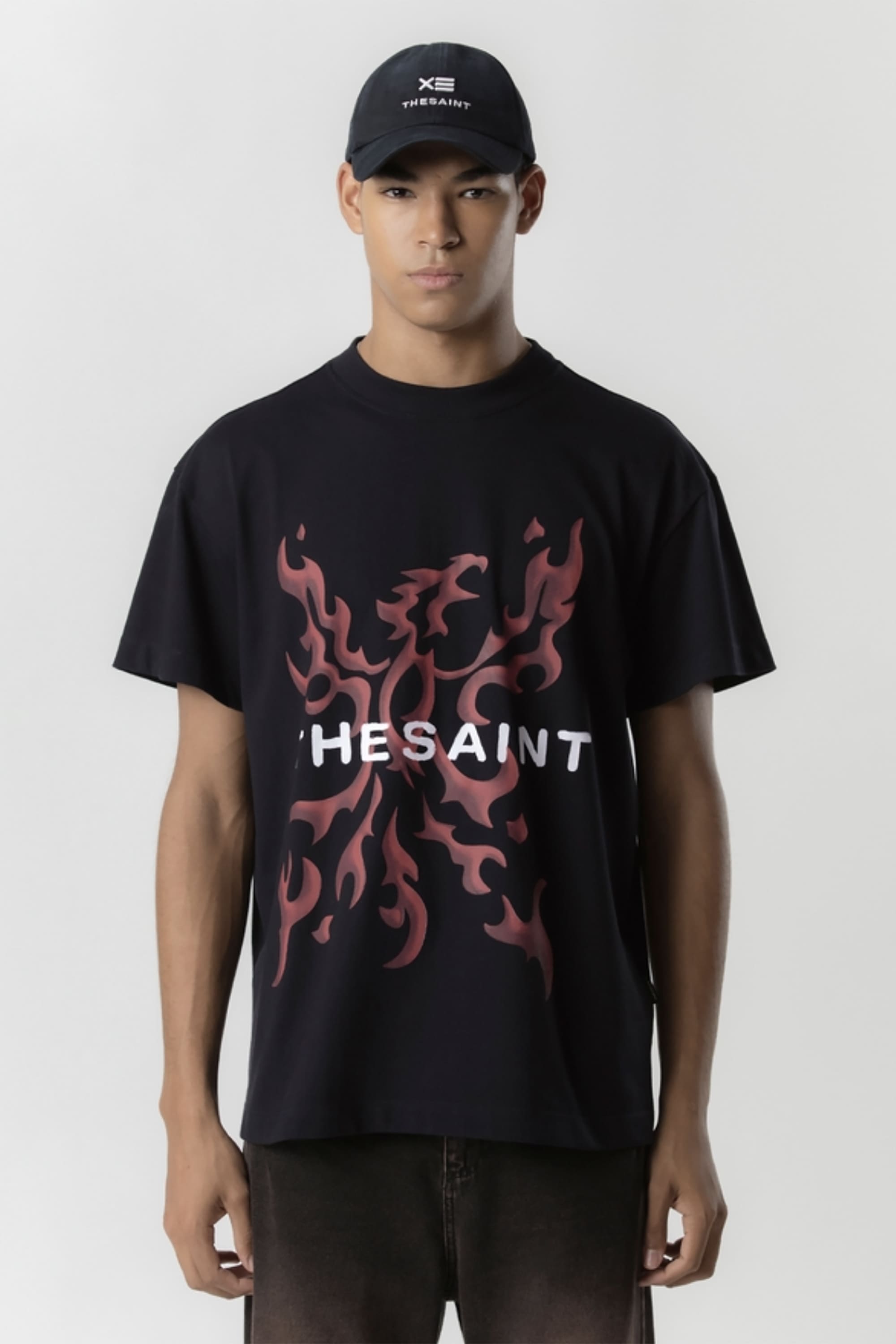 バーデンス Camiseta TheSaint Boxy Chrome Flame (Black)