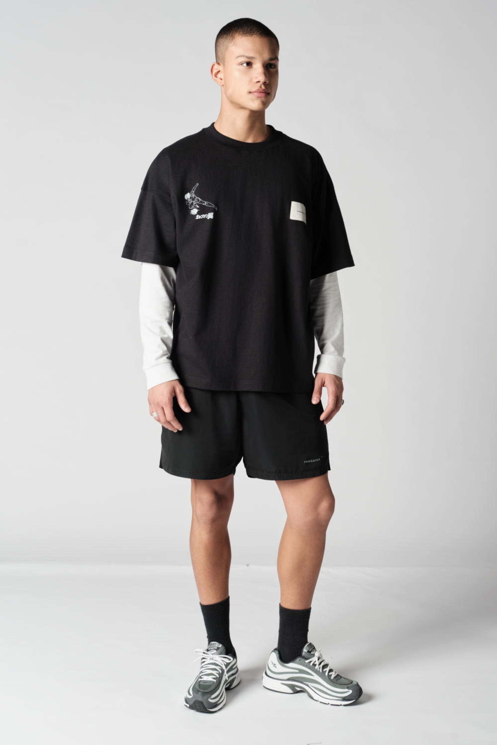 Camiseta TheSaint x Tsubasa Oversized Chapter 80 X Black - Collab