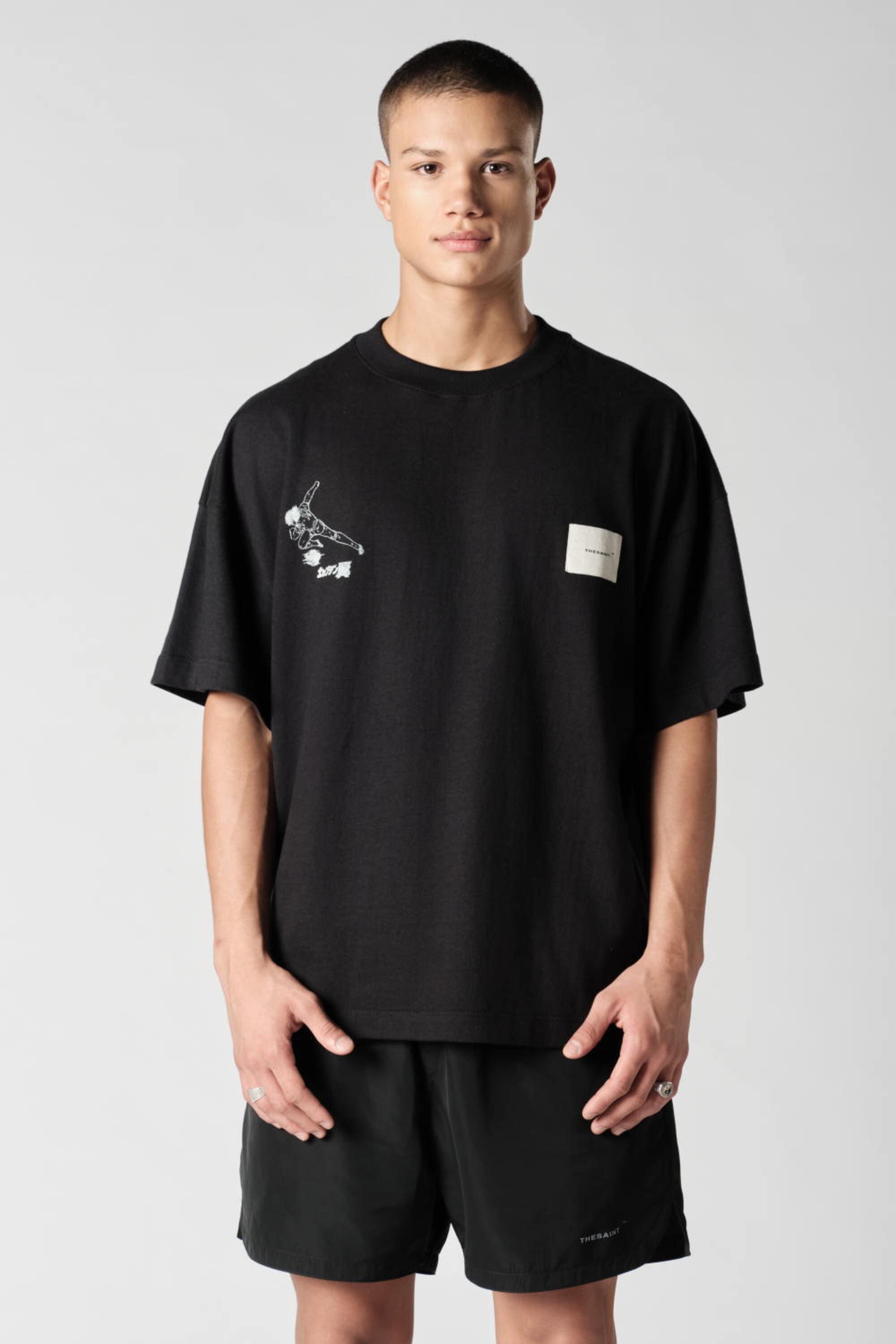 Camiseta TheSaint x Tsubasa Oversized Chapter 80 X Black - Collab