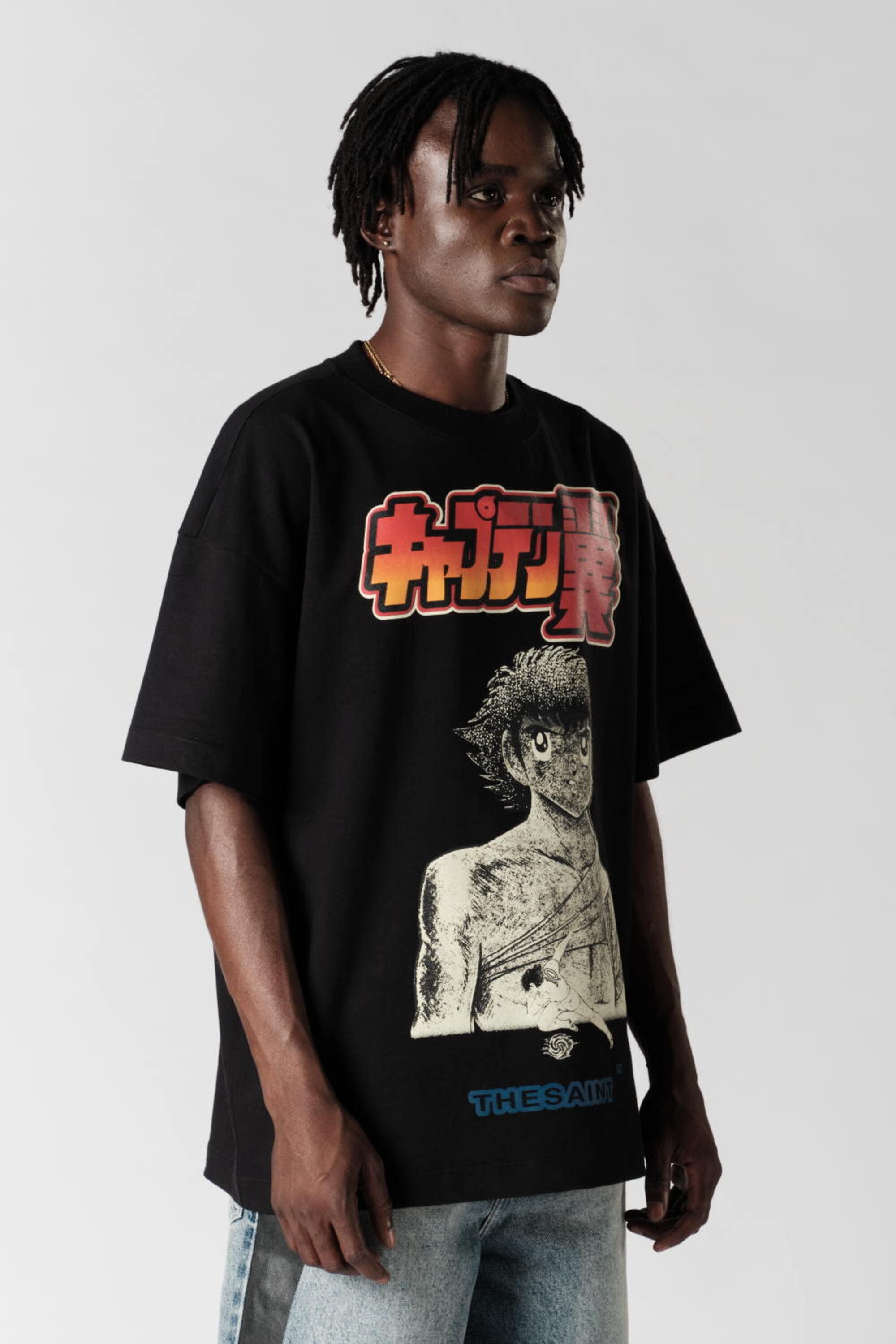 Camiseta TheSaint x Tsubasa Oversized Chapter 64 Black - Collab