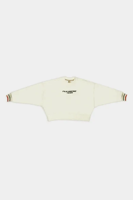 Moletom Cropped Oversized FILA Racing Team Off White Motor Sport
