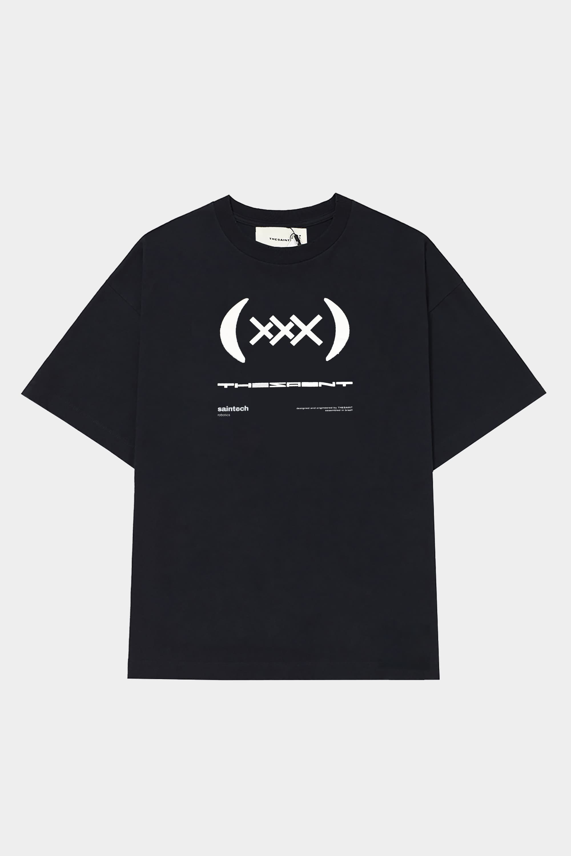Camiseta TheSaint Oversized Saintech Triple X Black - Boxy