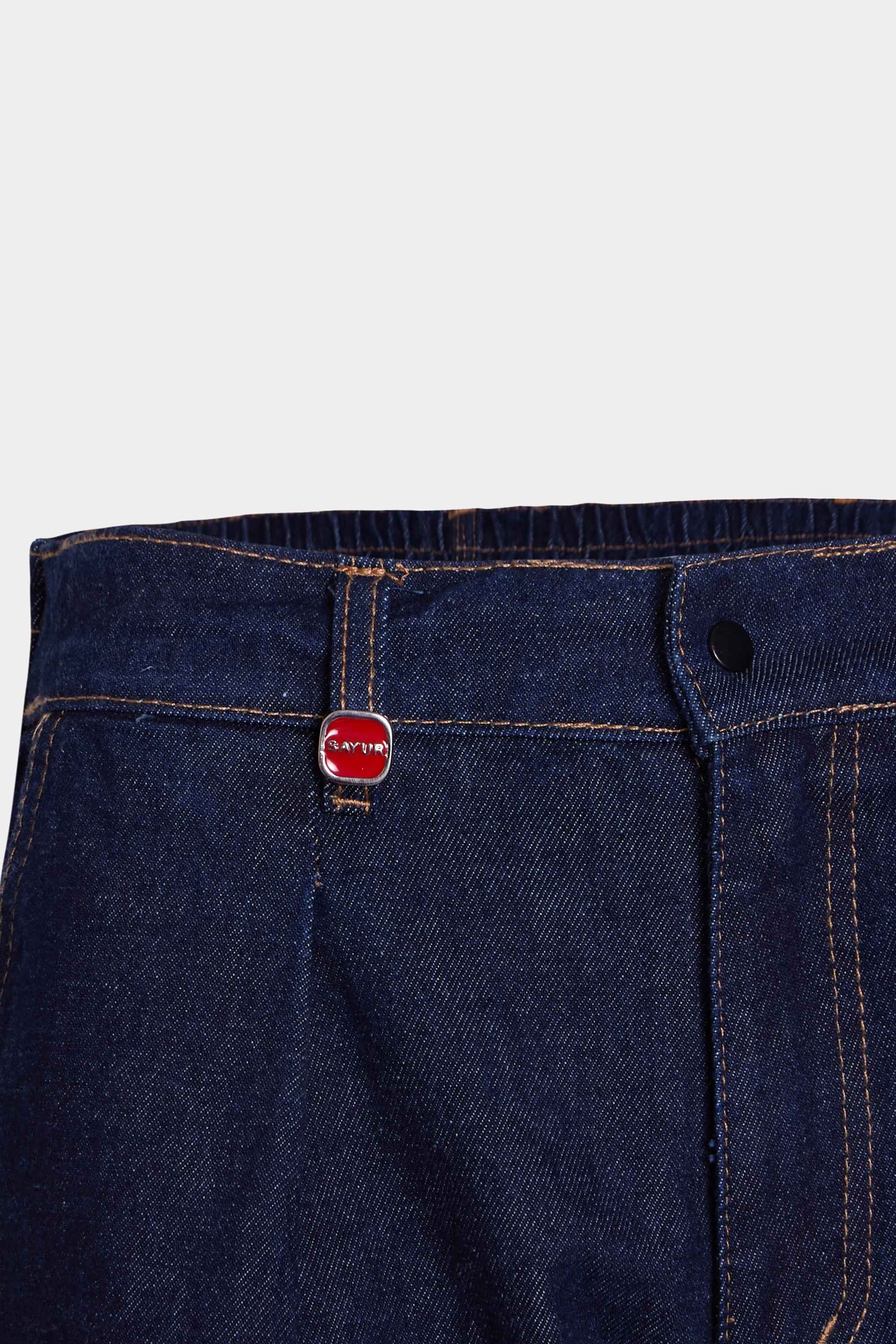 Calça Jeans SAY UR Pardon Baggy Dark Blue Wash com Cós Elástico