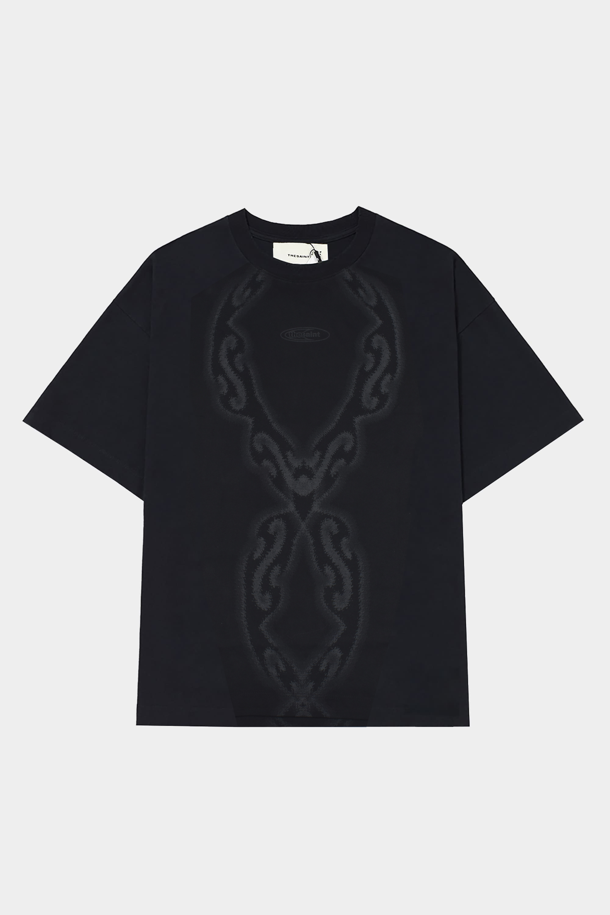 Camiseta TheSaint Oversized Infinity X Black - Estampa Espelhada e