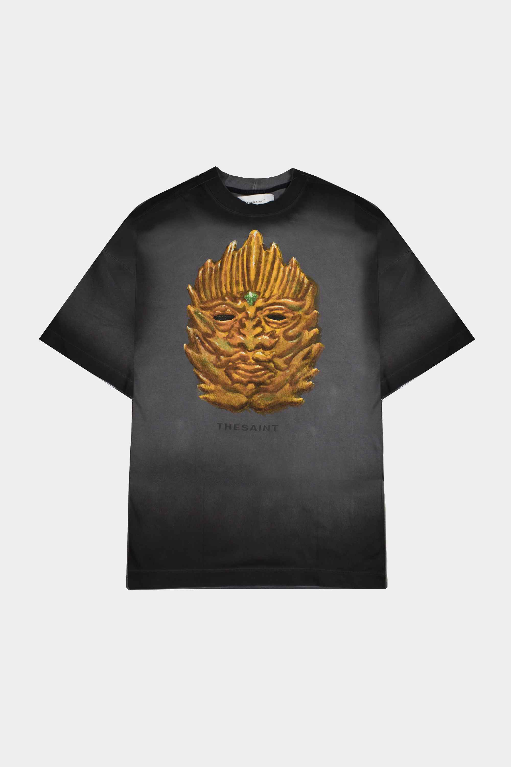 Camiseta TheSaint Máscara de Fogo Stoned Black – Oversized Estonada